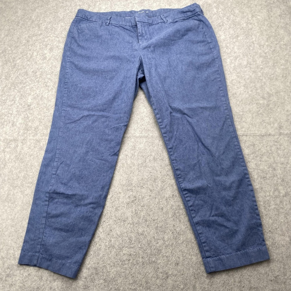 Old Navy Pixie Pants Womens 16 (36x24) Blue Chambray Chino Slim Tapered Stretch